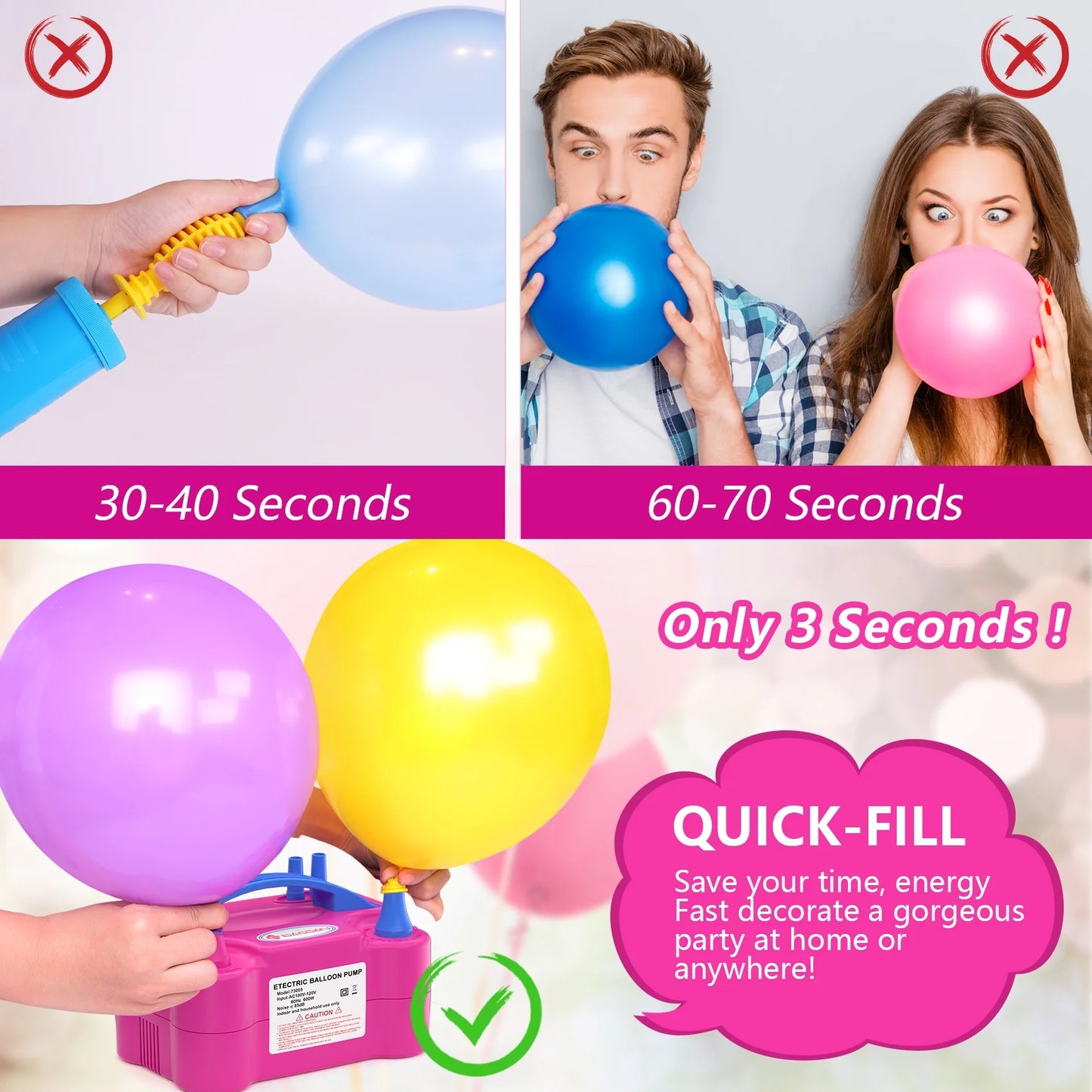 Electric Balloon Pump for Party Birthday Wedding Decoration