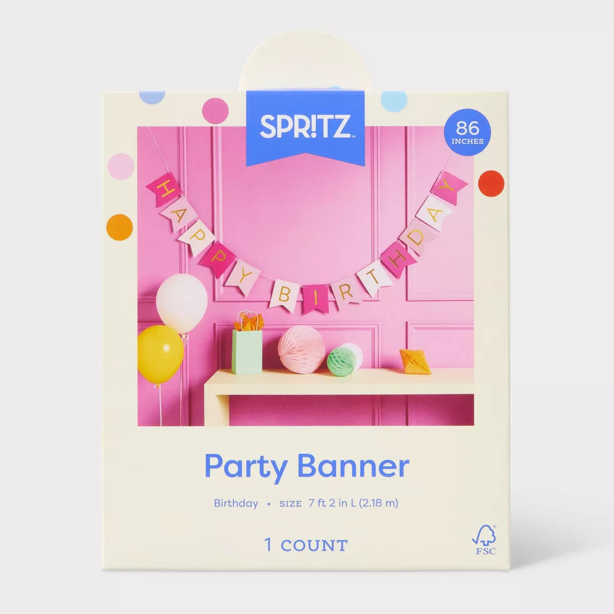 Hot Pink Happy Birthday Banner - Spritz™