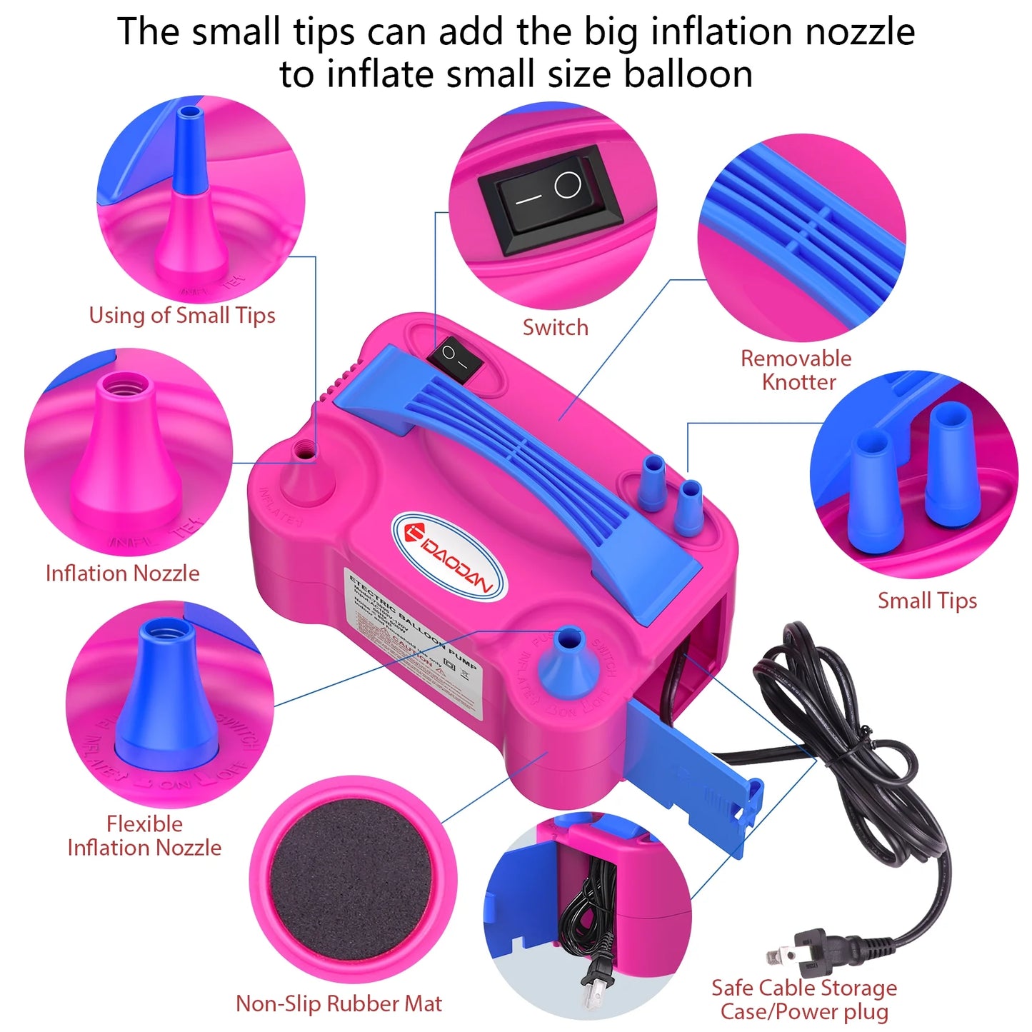 Electric Balloon Pump for Party Birthday Wedding Decoration