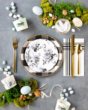 GINGHAM FARM CREAM PLAID DINNER NAPKINS