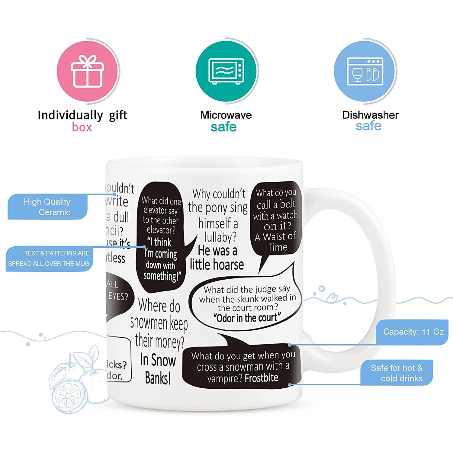 Gifts for Dad - Dad'S Emergency Jokes Mugs, Father'S Day Gifts, Dad Mugs, Dad Christmas Gifts, Dad Birthday Gifts,  White 11 Fl Oz Coffee Mugs Ceramic Mug Tea Cup