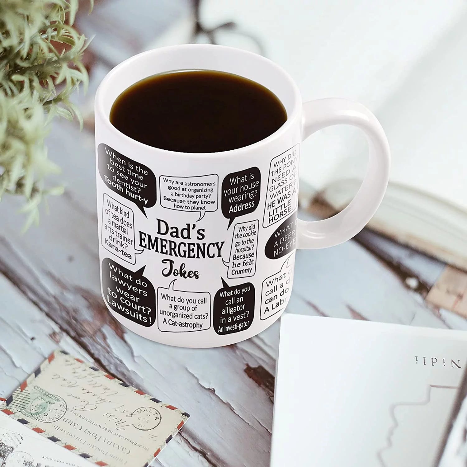 Gifts for Dad - Dad'S Emergency Jokes Mugs, Father'S Day Gifts, Dad Mugs, Dad Christmas Gifts, Dad Birthday Gifts,  White 11 Fl Oz Coffee Mugs Ceramic Mug Tea Cup