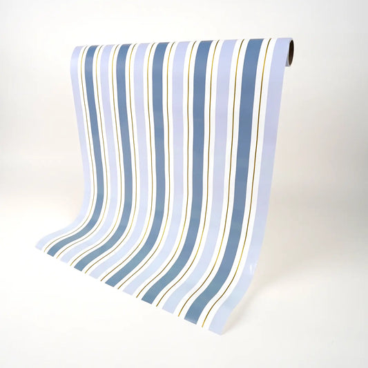 Blue Striped Paper Table Runner
