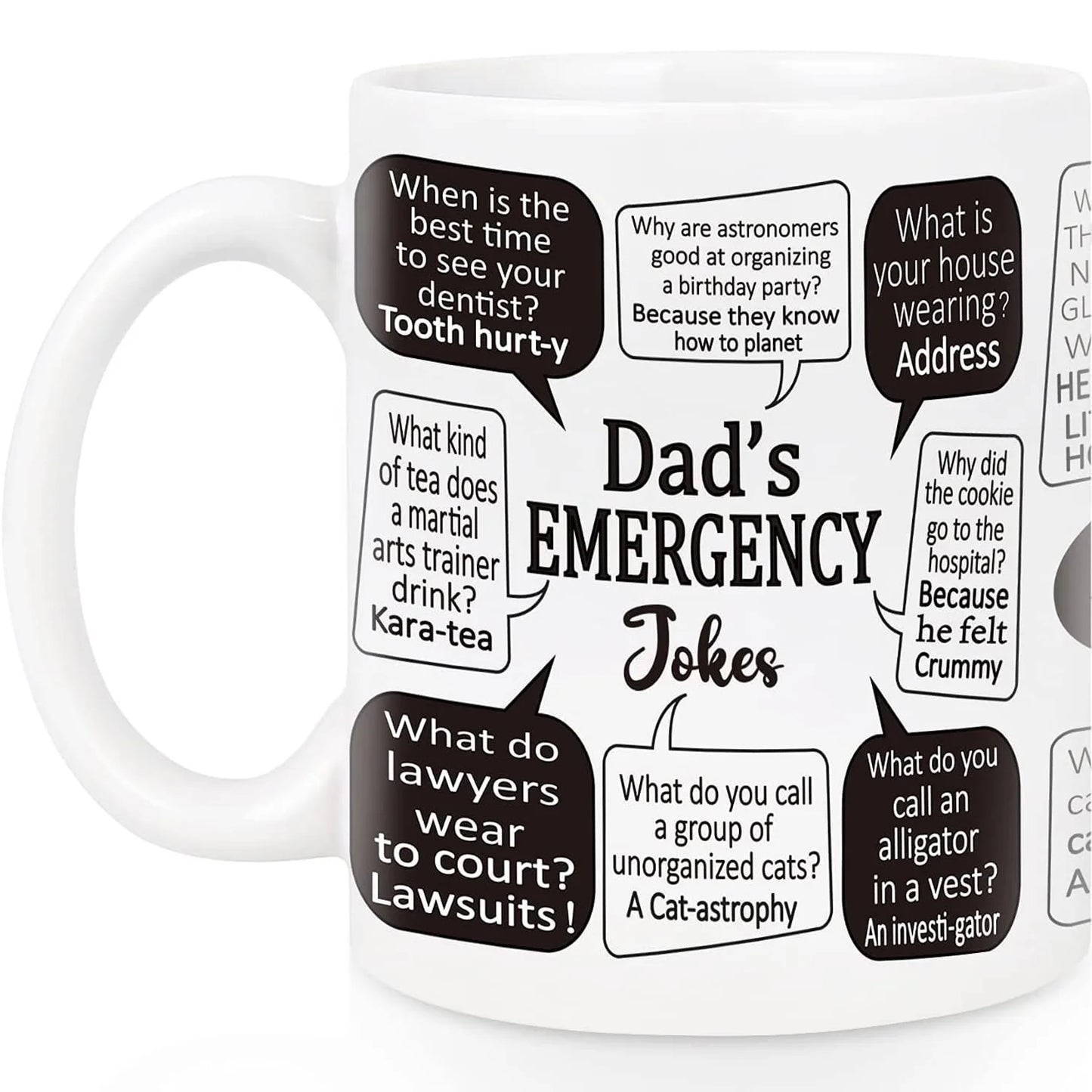 Gifts for Dad - Dad'S Emergency Jokes Mugs, Father'S Day Gifts, Dad Mugs, Dad Christmas Gifts, Dad Birthday Gifts,  White 11 Fl Oz Coffee Mugs Ceramic Mug Tea Cup