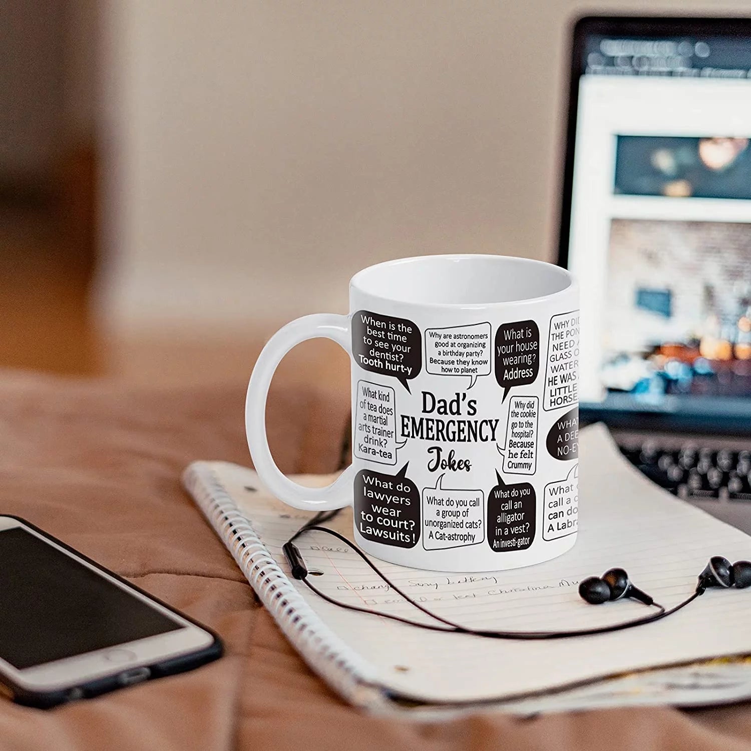 Gifts for Dad - Dad'S Emergency Jokes Mugs, Father'S Day Gifts, Dad Mugs, Dad Christmas Gifts, Dad Birthday Gifts,  White 11 Fl Oz Coffee Mugs Ceramic Mug Tea Cup
