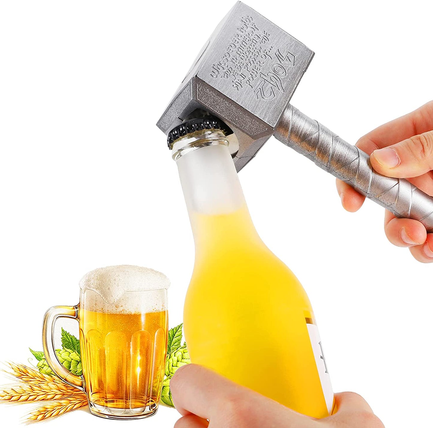 Upgraded Bottle Opener with Magnet - Beer Bottle Opener Gifts for Men, Husband, Dad, Boyfriend (Silver)