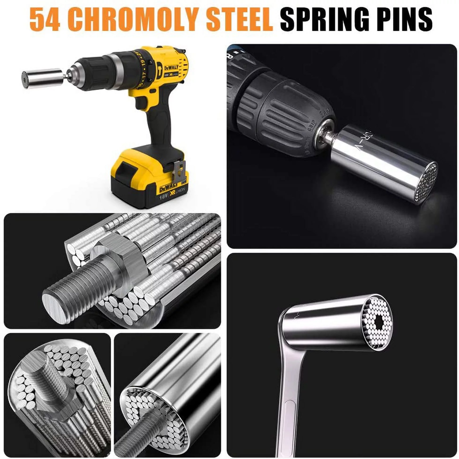 Super Universal Socket Tools Gifts for Men,Christmas Stocking Stuffers for Men Socket Set with Power Drill Adapter(7-19Mm) for Men Birthday Gifts for Dad Women Husband