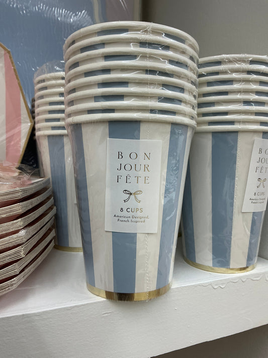 Bonjourfete white & blue stripes
