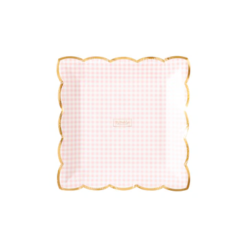 PINK GINGHAM PLATE