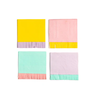 SPRING FRINGED COCKTAIL NAPKINS