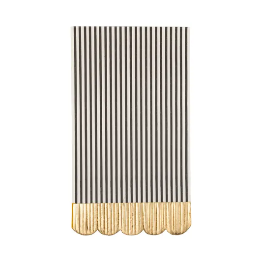 BLACK & CREAM STRIPED DINNER NAPKIN