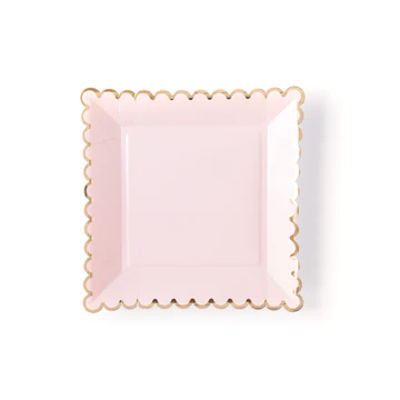 BLUSH SCALLOPED 9" PAPER PLATES