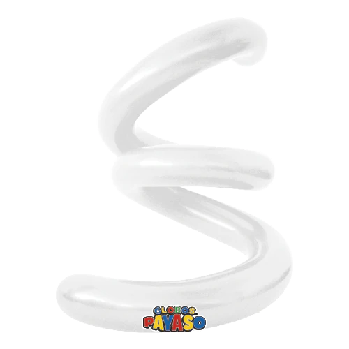 GLOBOS PAYASO 270 TWISTING BALLOON PASTEL WHITE 100CT